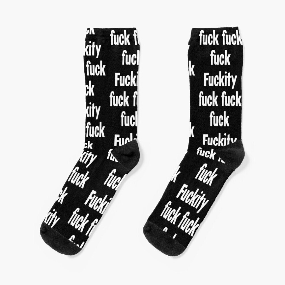 Dress Socks Fuckity Fuck Fuck Fuck Novelty Fancy Crazy Pattern Crew Casual for Men Women