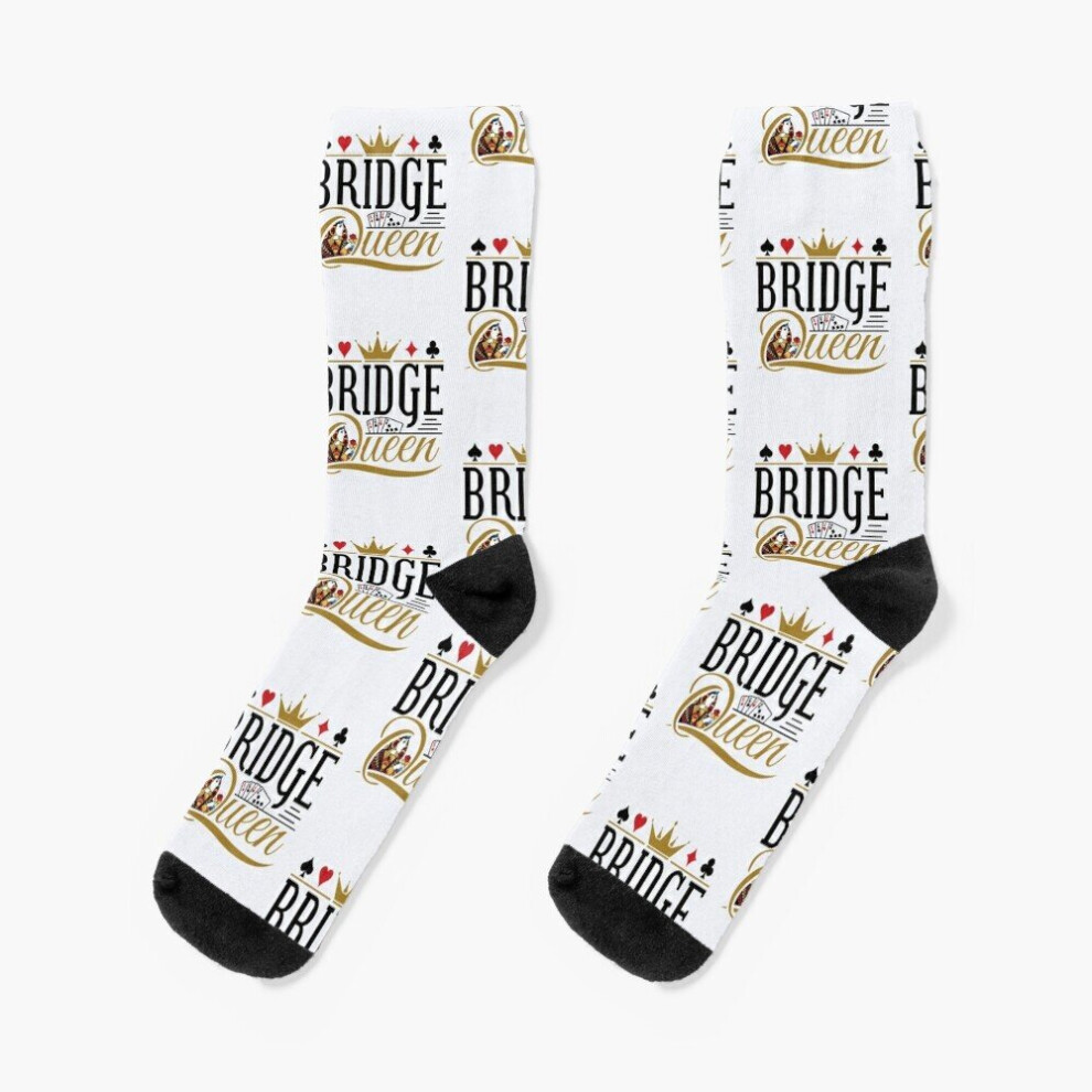 Famgem Dress Socks Bridge Queen Women Bridge Card Game Novelty Fancy Crazy Pattern Crew Casual For Men Women