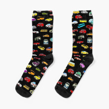 CARS CARS CARS Novelty Dress Socks - Crazy 3D Pattern Crew Socks for Men & Women, Colorful Fun Fashion
