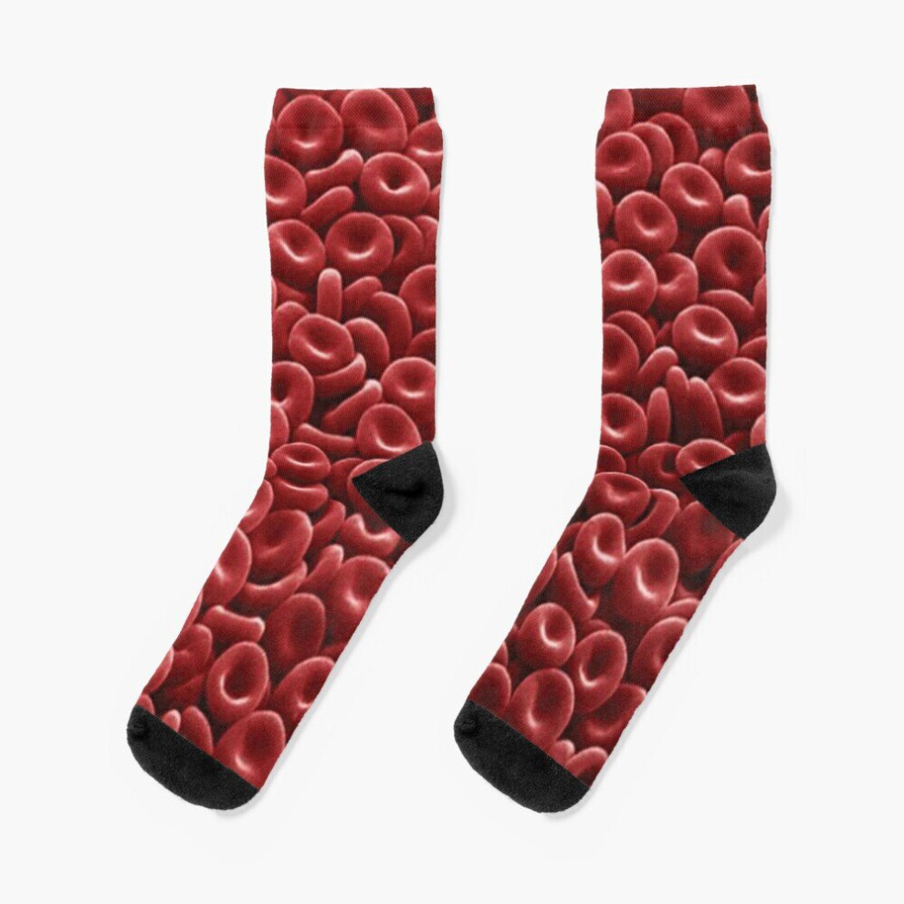 Dress Socks Red Blood Cells Under Microscope Novelty Fancy Crazy Pattern Crew Casual for Men Women-image-OPC-PBY9X8G-NEW
