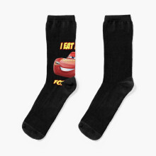 Unofficial Lightning McQueen Car Theme Socks Unisex Crew Dress Socks 3D Printed Colorful Novelty Pattern
