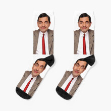 Mr Bean Dress Socks - Funny Unisex 3D Photo Printed Novelty Crew Socks for Men & Women