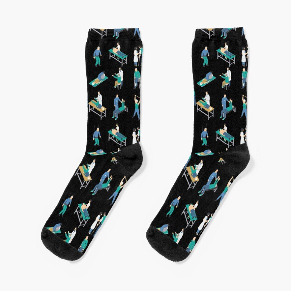 Dress Socks Physical Therapist Physiotherapist Health Care Gift Novelty Fancy Crazy Pattern Crew Casual for Men Women
