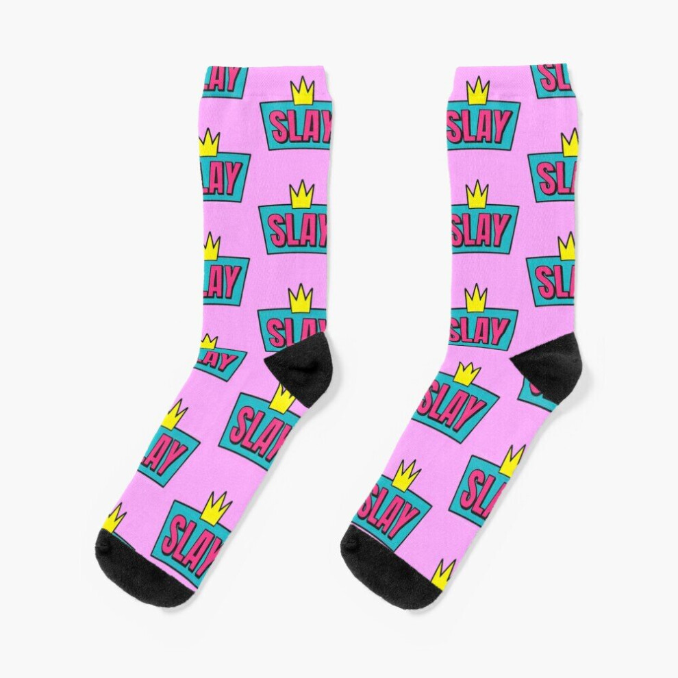 Famgem Dress Socks Slay Novelty Fancy Crazy Pattern Crew Casual For Men Women