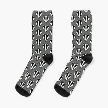 Dress Socks Badger badger badger grey and black design Novelty Fancy Crazy Pattern Crew Casual for Men Women