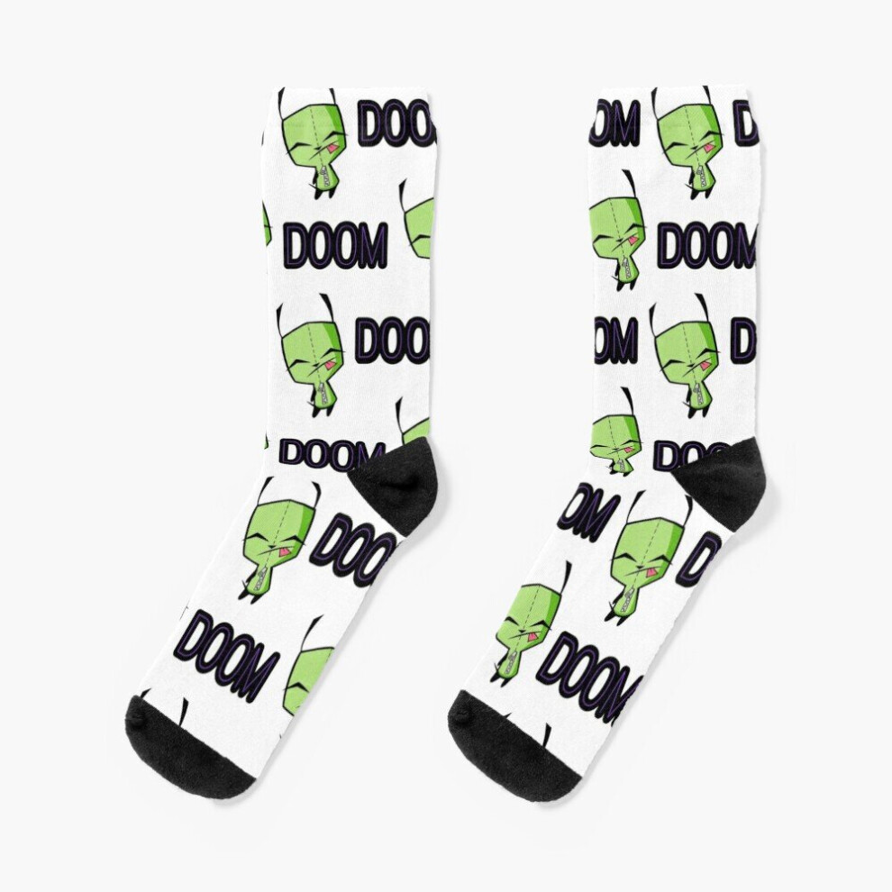 Dress Socks Invader Zim Gir DOOM Novelty Fancy Crazy Pattern Crew Casual for Men Women