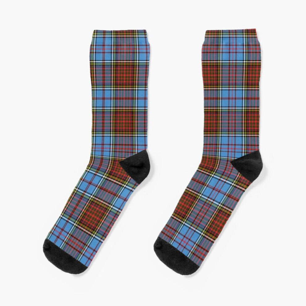 Famgem Dress Socks Clan Anderson Tartan Novelty Fancy Crazy Pattern Crew Casual For Men Women Brown