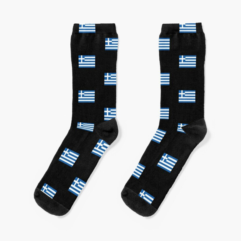 Dress Socks Â Greece tourists and supporters of the Greek national team World Cup or EM Novelty Fancy Crazy Pattern Crew Casual for Men Women