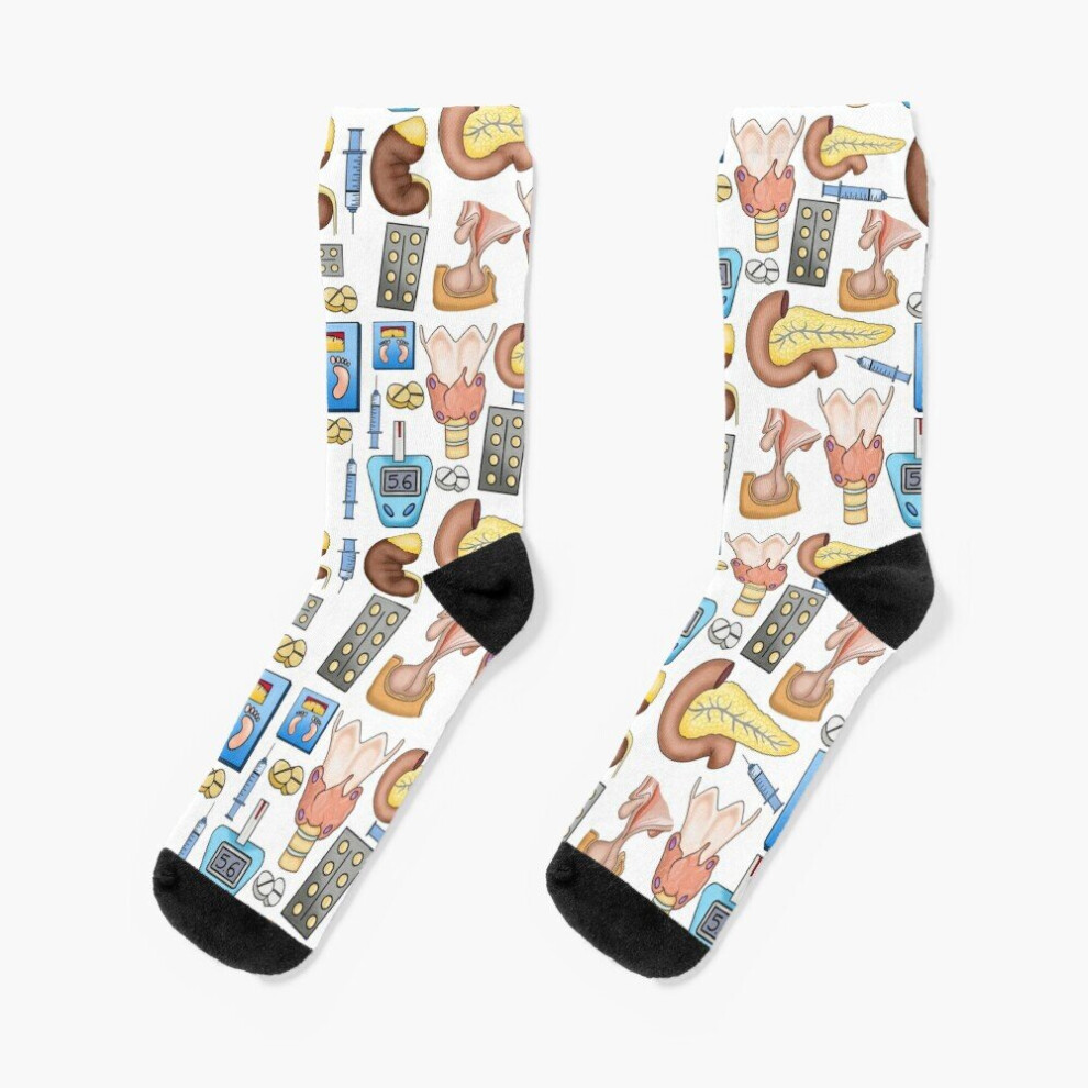 Famgem Dress Socks Endocrinology Novelty Fancy Crazy Pattern Crew Casual For Men Women