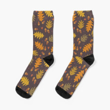 Dress Socks Oak Leaves Novelty Fancy Crazy Pattern Crew Casual for Men Women