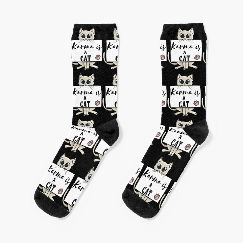 Dress Socks Midnights - Taylor Swift - Karma is a cat - A Novelty Fancy Crazy Pattern Crew Casual for Men Women