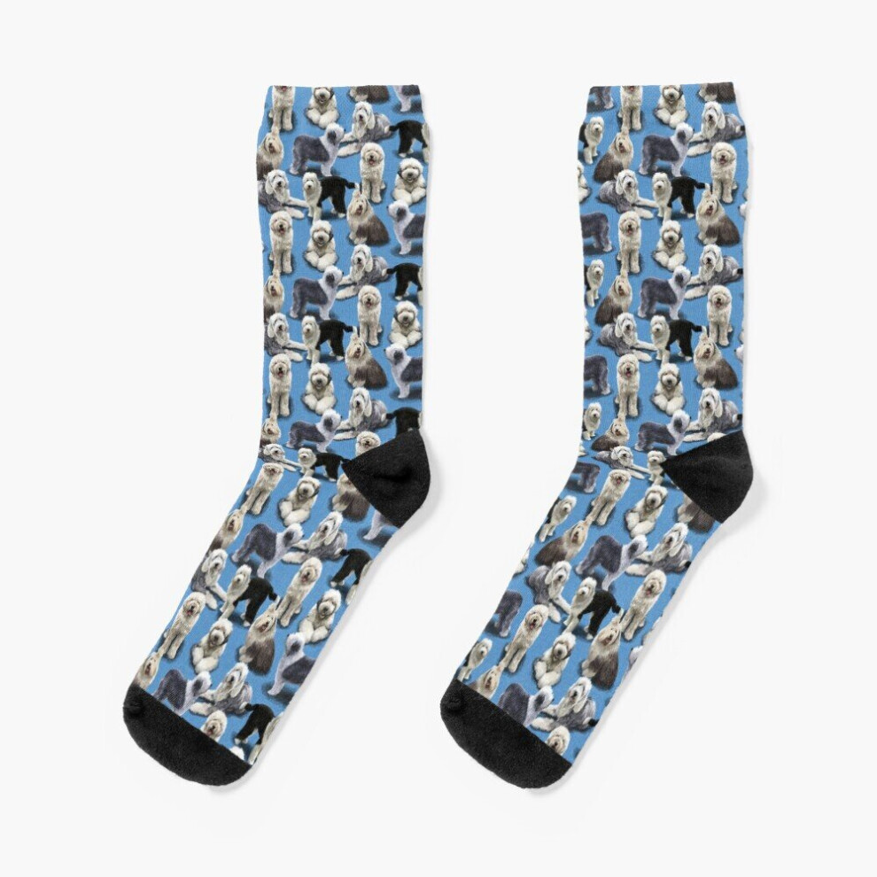 Dress Socks The Old English Sheepdog Novelty Fancy Crazy Pattern Crew Casual for Men Women