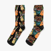 Dress Socks Ukulele Like Guitar Only Cooler Music Musician Novelty Fancy Crazy Pattern Crew Casual for Men Women