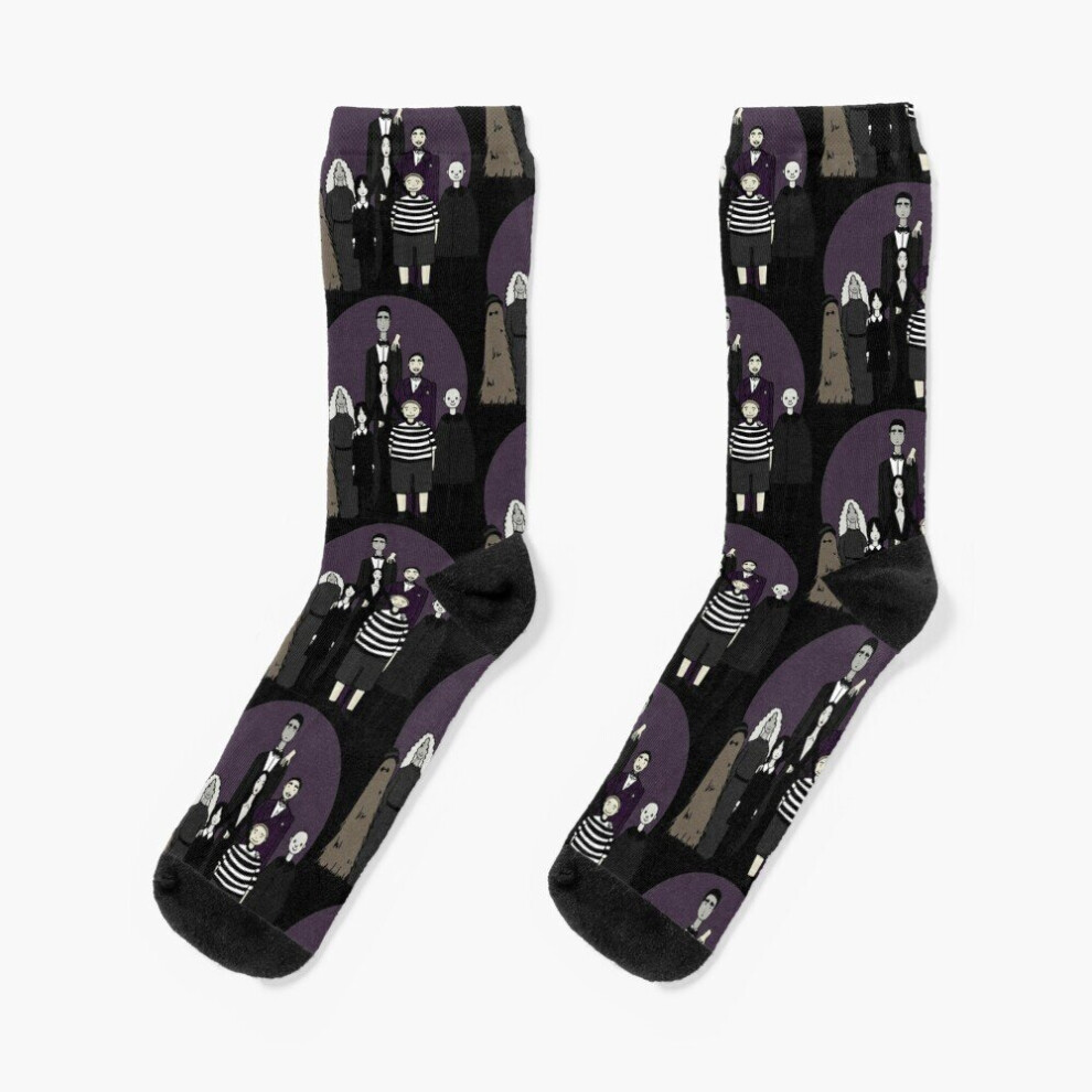 Dress Socks The Addams Family Novelty Fancy Crazy Pattern Crew Casual for Men Women