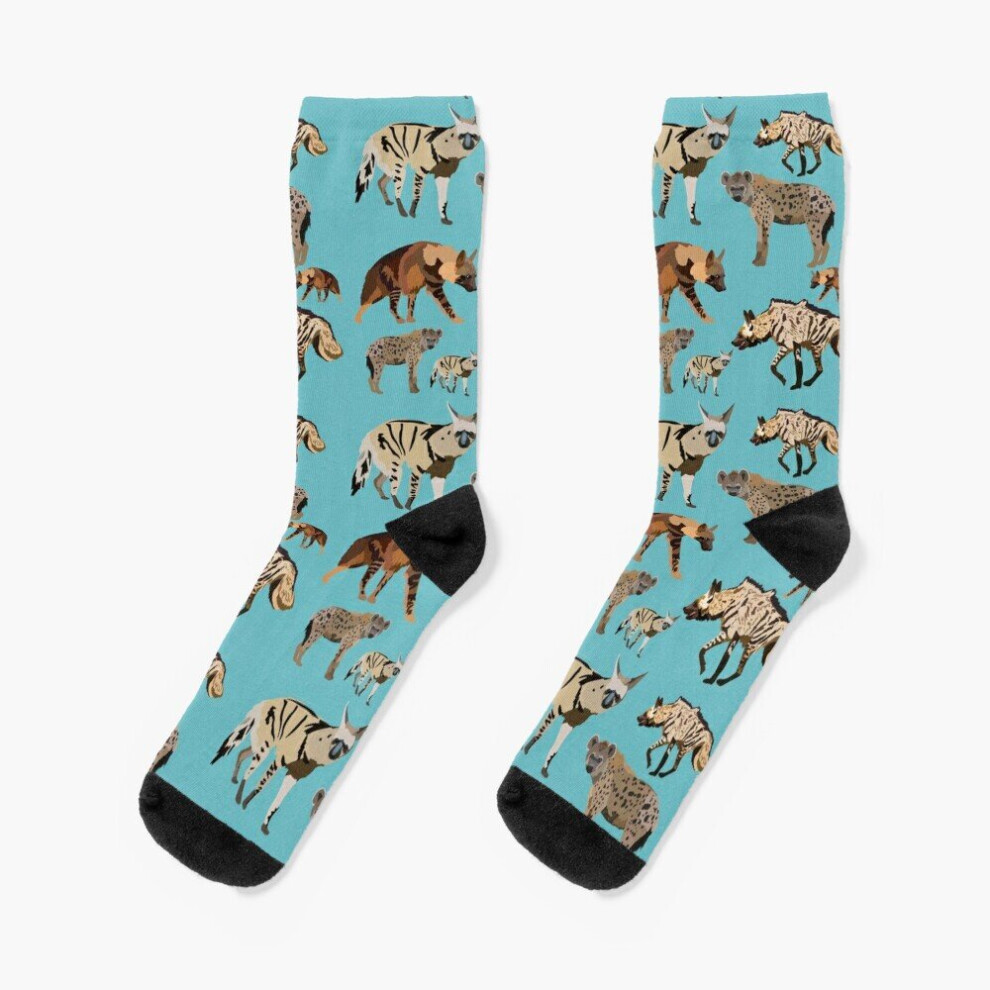 Dress Socks H is for Hyena Novelty Fancy Crazy Pattern Crew Casual for Men Women