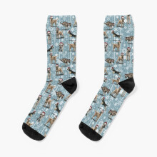 Dress Socks The Christmas Border Terrier Novelty Fancy Crazy Pattern Crew Casual for Men Women