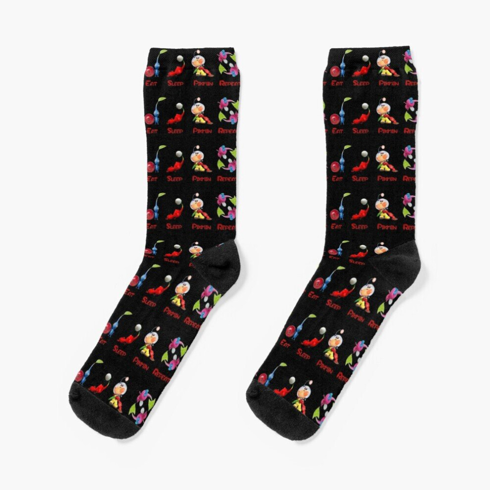 Dress Socks Eat, sleep, Pikmin, repeat Novelty Fancy Crazy Pattern Crew Casual for Men Women