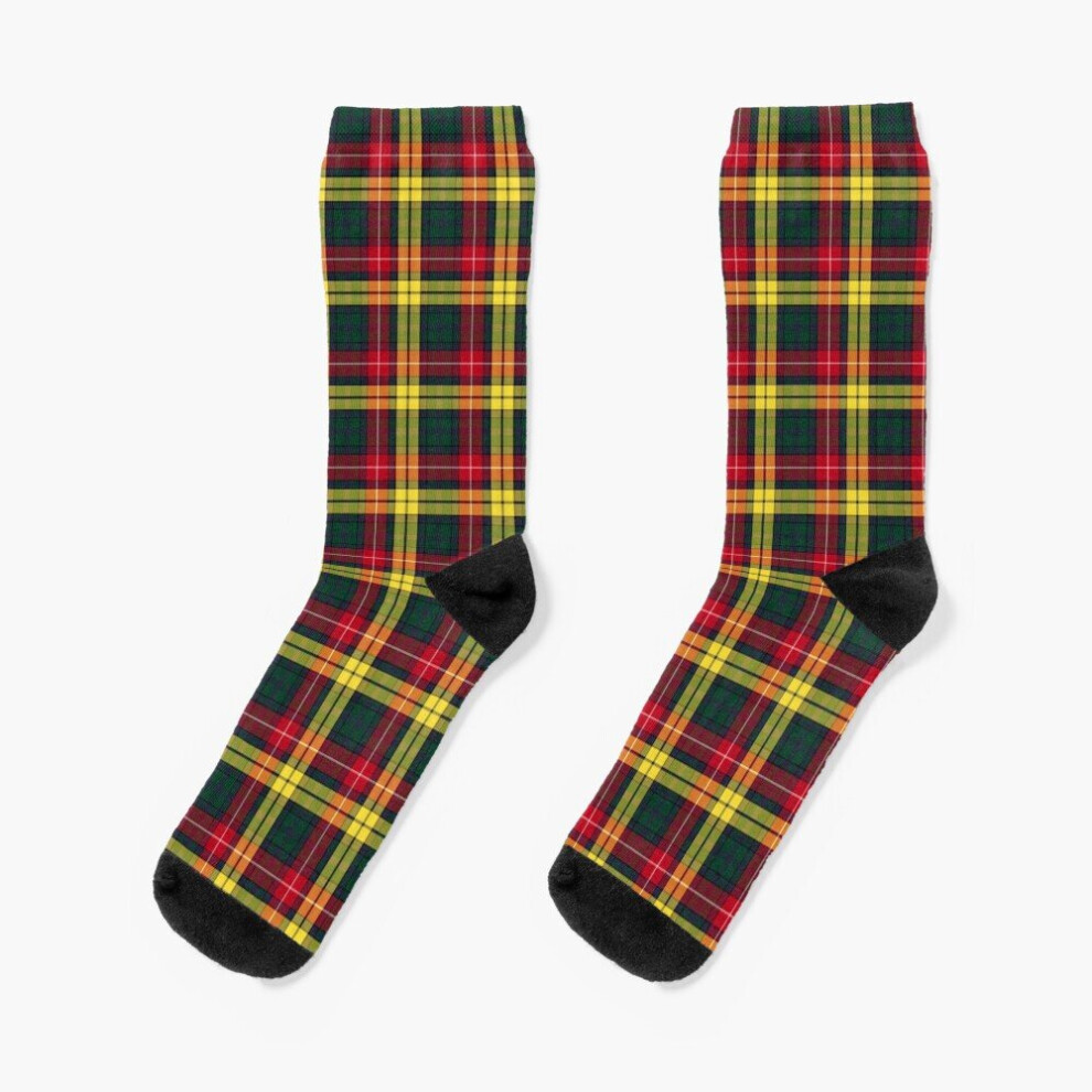 Dress Socks Clan Buchanan Tartan Novelty Fancy Crazy Pattern Crew Casual for Men Women