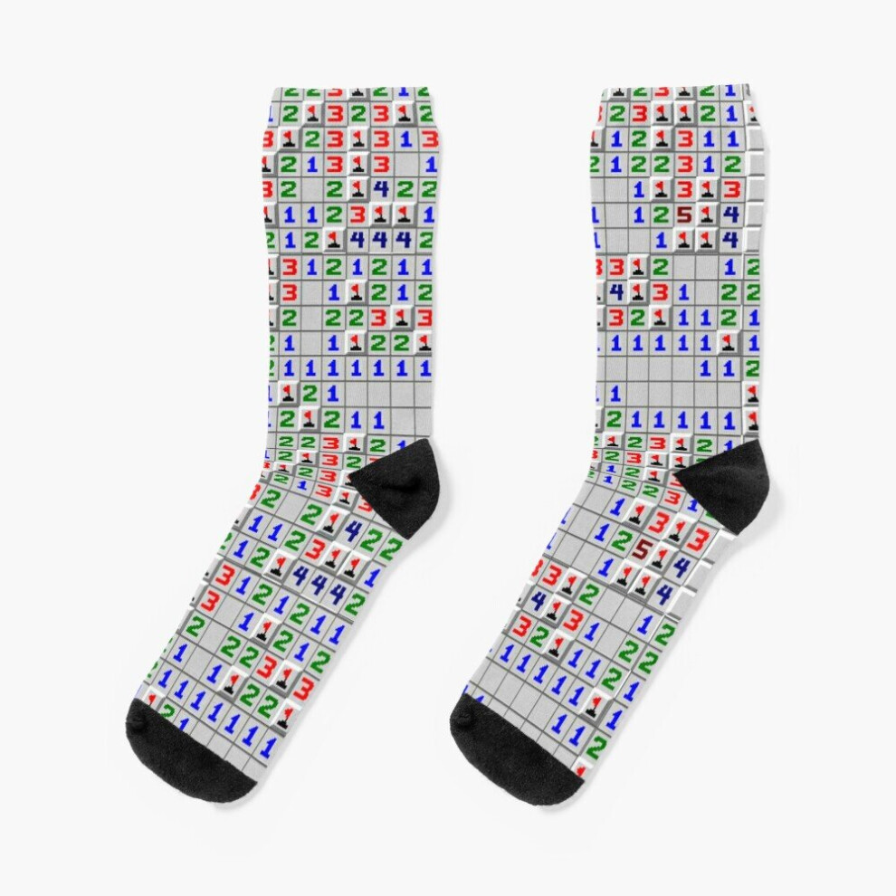 Famgem Dress Socks Microsoft Minesweeper Novelty Fancy Crazy Pattern Crew Casual For Men Women