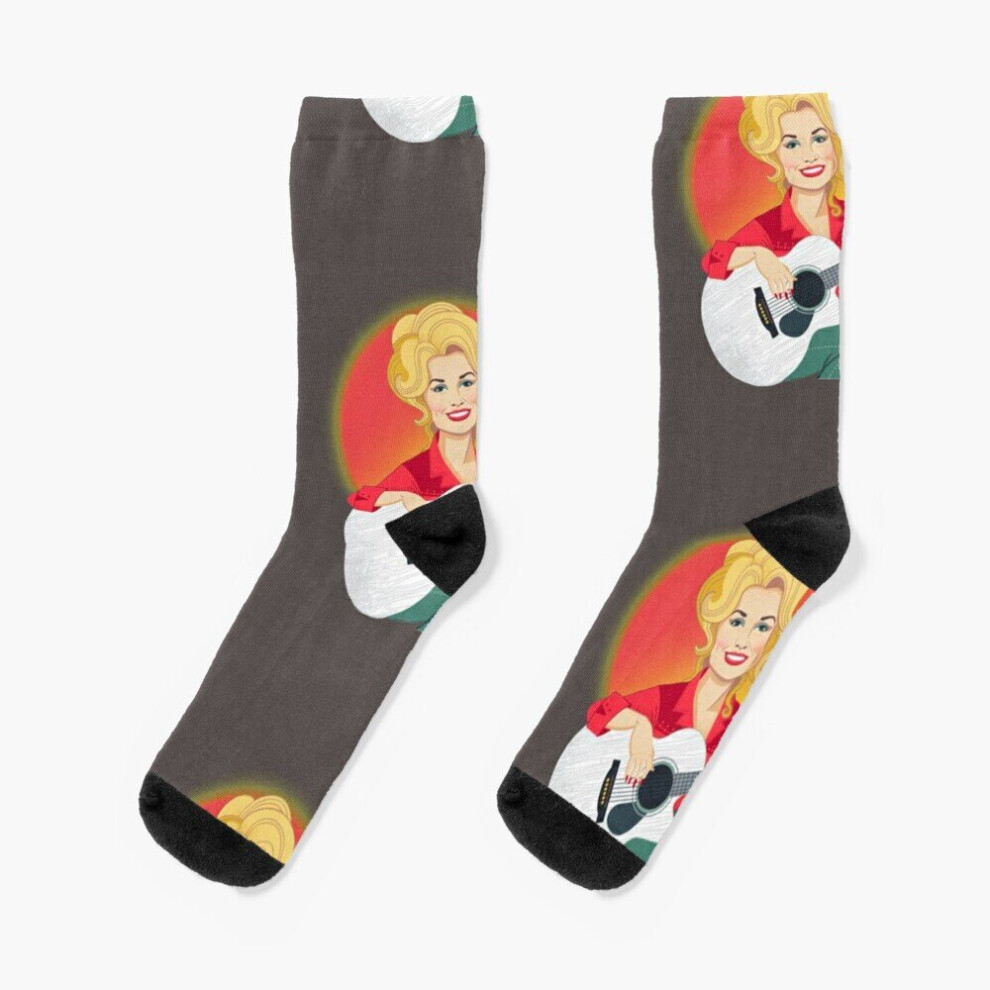 Dress Socks Dolly Parton The Queen of Country Music Novelty Fancy Crazy Pattern Crew Casual for Men Women