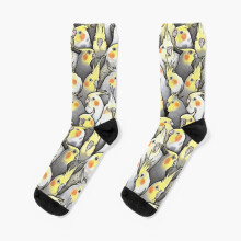 Cockatiels Galore Dress Socks - Unisex Novelty Crew Socks for Men & Women, Colorful Crazy Pattern