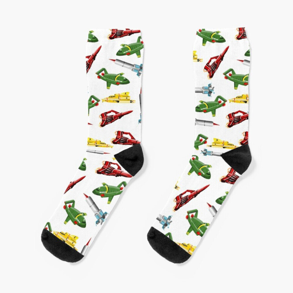 Famgem Dress Socks Thunderbirds Pattern Novelty Fancy Crazy Pattern Crew Casual For Men Women