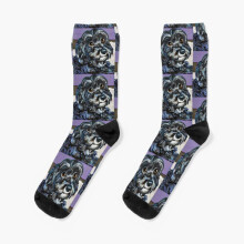 Dress Socks Cute and Cozy Schnoodle by Robert Phelps Novelty Fancy Crazy Pattern Crew Casual for Men Women