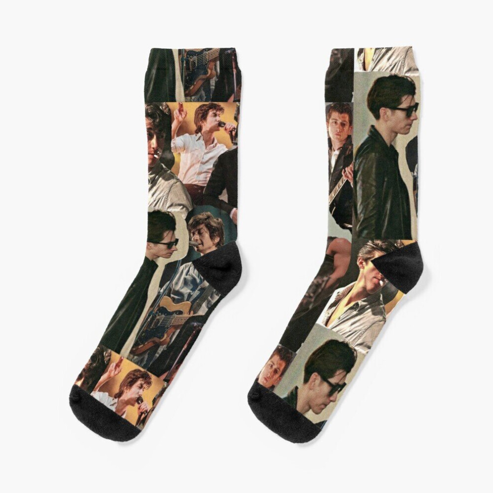 Dress Socks Alex Turner Arctic Monkeys Collage Novelty Fancy Crazy Pattern Crew Casual for Men Women