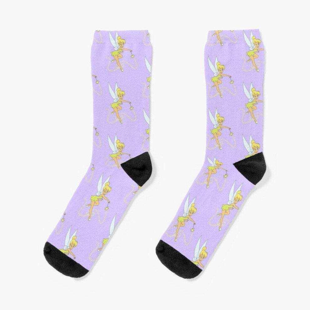 Dress Socks Tinkerbell pattern Novelty Fancy Crazy Pattern Crew Casual for Men Women