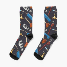 Dress Socks Plumbing Tools and Parts Unique Pattern for Plumbers Novelty Fancy Crazy Pattern Crew Casual for Men Women