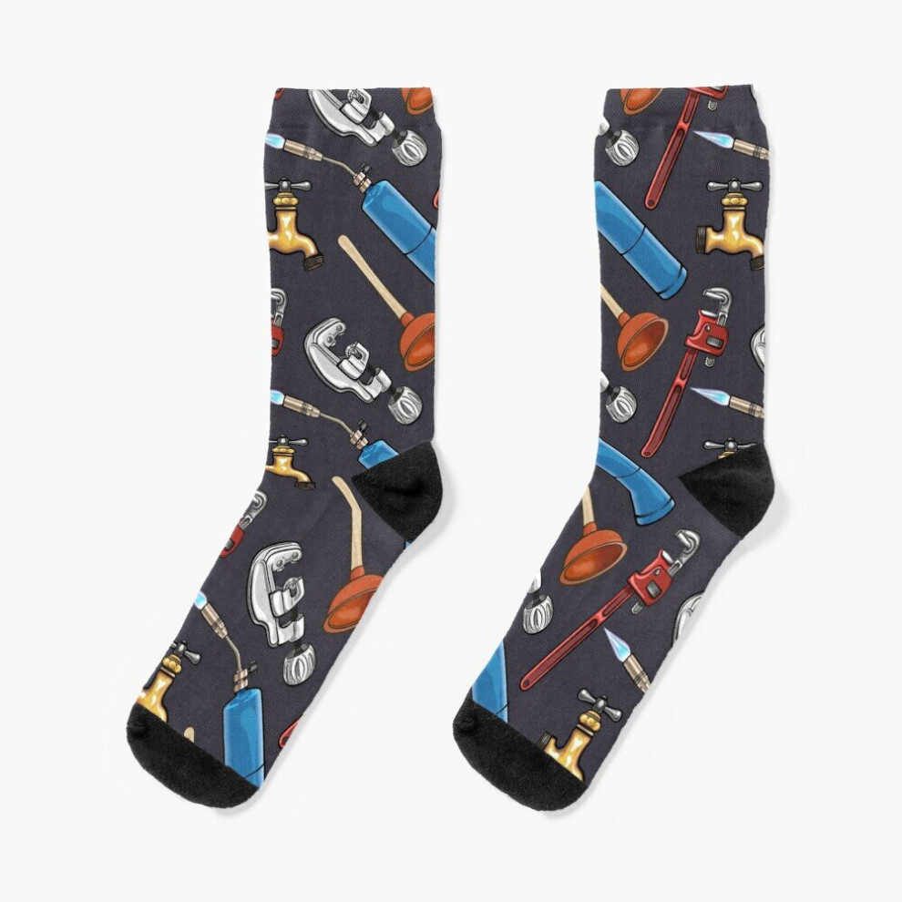 Famgem Dress Socks Plumbing Tools And Parts Unique Pattern For Plumbers Novelty Fancy Crazy Pattern Crew Casual For Men Women Not,Specified