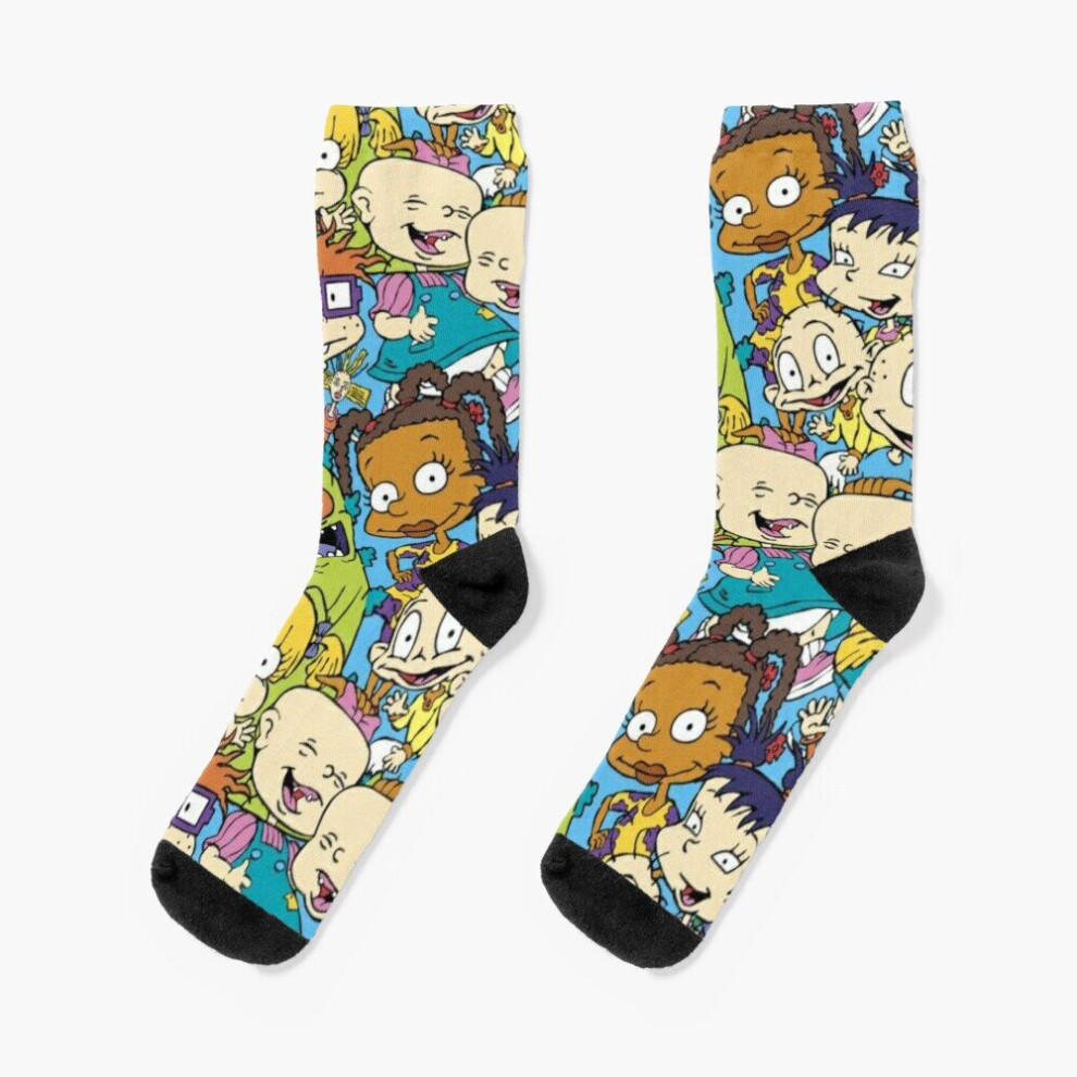 Famgem Dress Socks Rugrats Novelty Fancy Crazy Pattern Crew Casual For Men Women
