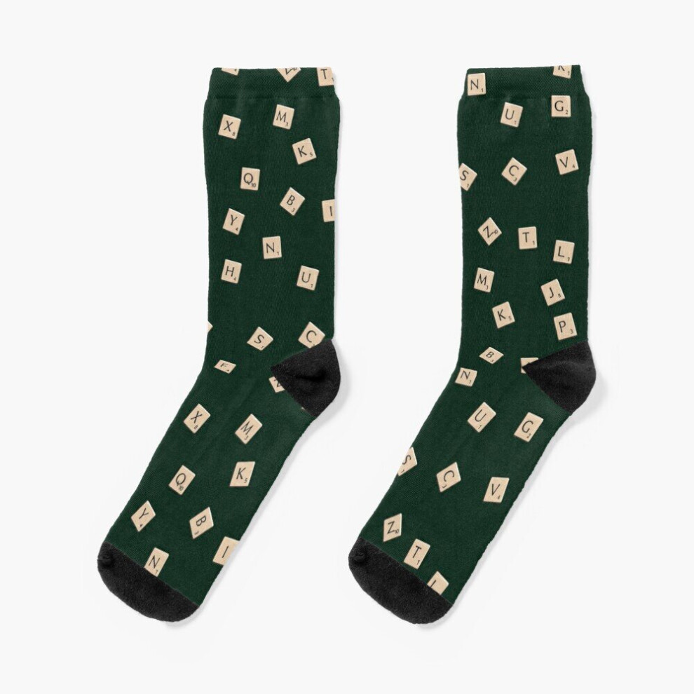 Dress Socks Scrabble Novelty Fancy Crazy Pattern Crew Casual for Men Women