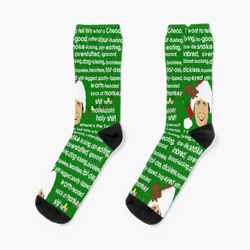 Dress Socks Clark Griswold Rant Novelty Fancy Crazy Pattern Crew Casual for Men Women-image-OPC-PBYB6GD-NEW