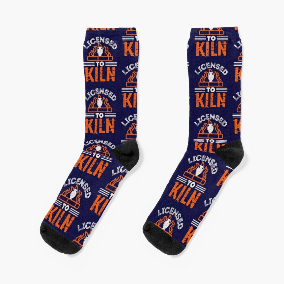 Dress Socks Pottery Maker - Licensed to Kiln Novelty Fancy Crazy Pattern Crew Casual for Men Women