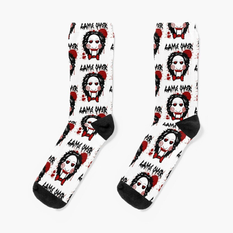Famgem Dress Socks Billy Puppet Saw Jigsaw Inspi Novelty Fancy Crazy Pattern Crew Casual For Men Women Red