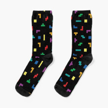 Dress Socks Tetris Block Pattern Novelty Fancy Crazy Pattern Crew Casual for Men Women