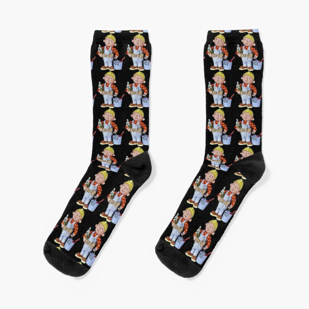 Famgem Dress Socks Bob The Builder Novelty Fancy Crazy Pattern Crew Casual For Men Women