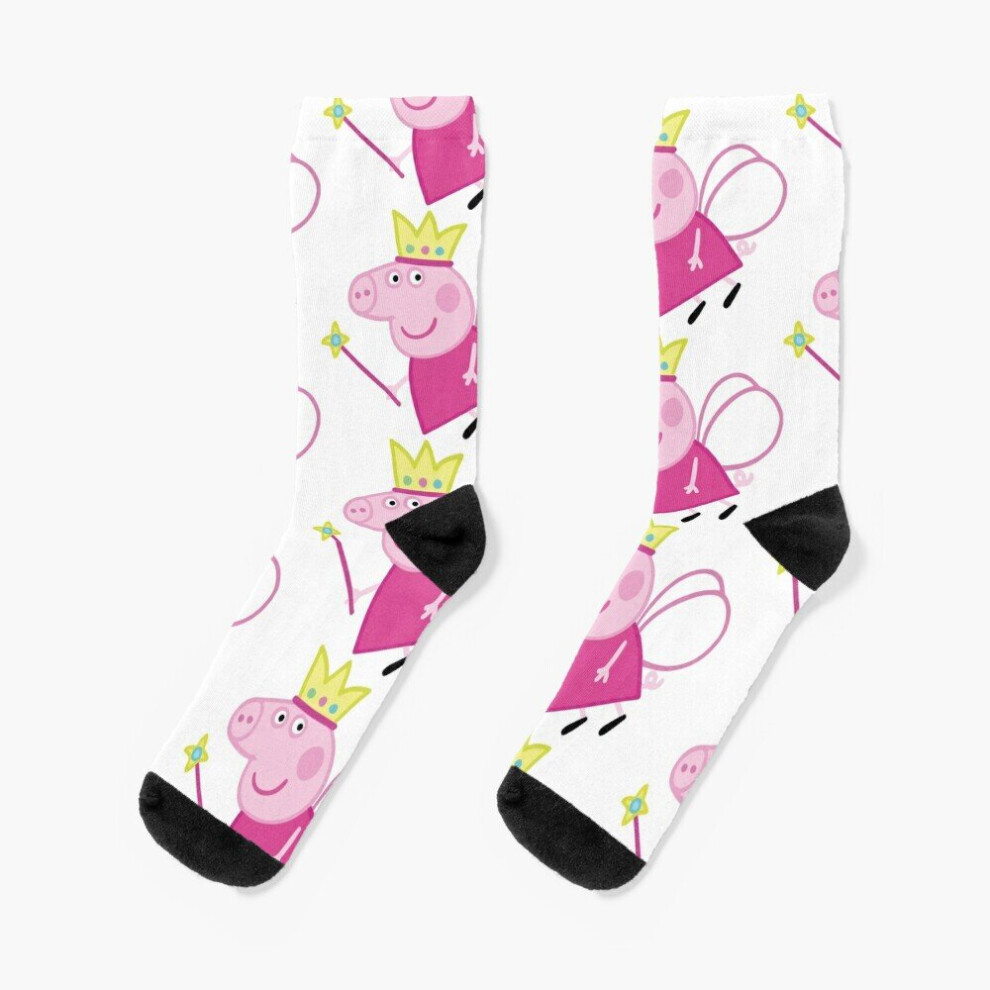 Dress Socks Pepa pig Novelty Fancy Crazy Pattern Crew Casual for Men Women