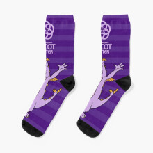 Dress Socks Purple Striped Figment Novelty Fancy Crazy Pattern Crew Casual for Men Women