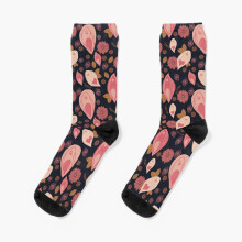 Dress Socks vulva flower pattern Novelty Fancy Crazy Pattern Crew Casual for Men Women