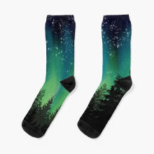 Dress Socks Northern Lights Novelty Fancy Crazy Pattern Crew Casual for Men Women
