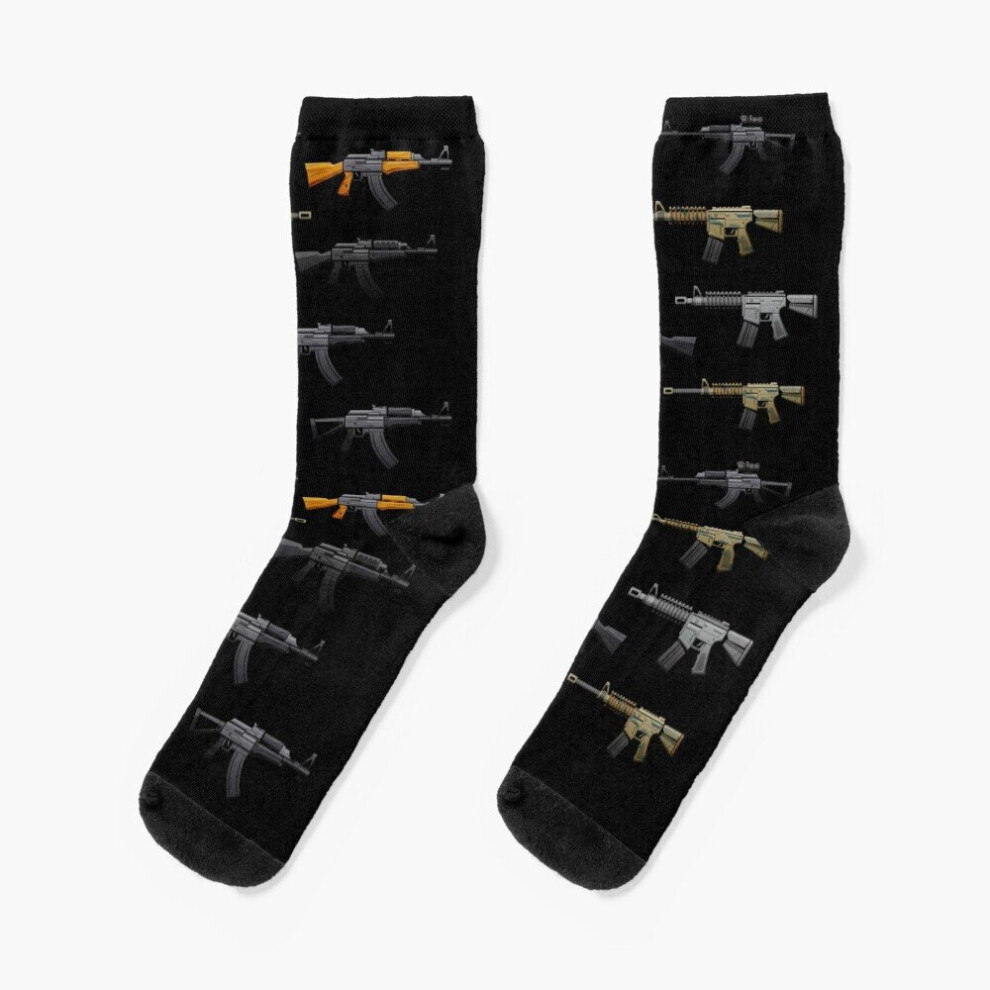 Dress Socks Military Rifle Pattern Novelty Fancy Crazy Pattern Crew Casual for Men Women