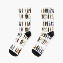 Dress Socks Downton A. Portraits Novelty Fancy Crazy Pattern Crew Casual for Men Women