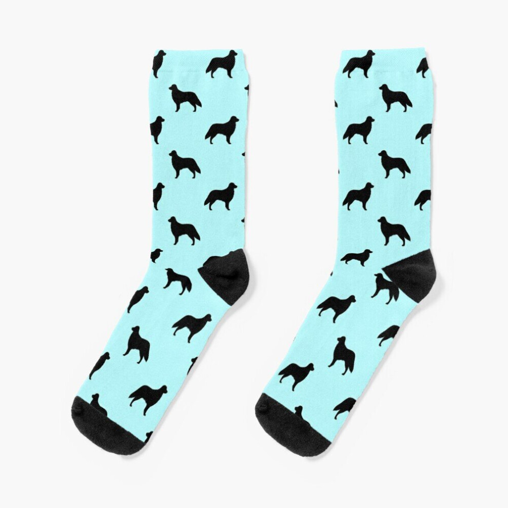 Dress Socks Flat Coated Retriever Silhouette(s) Novelty Fancy Crazy Pattern Crew Casual for Men Women-image-OPC-PBYB7S7-NEW