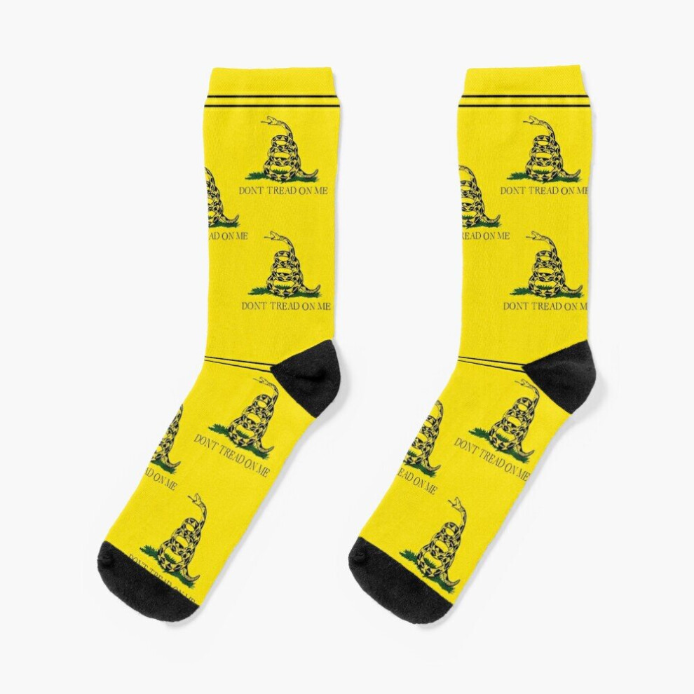 Dress Socks Don't Tread on Me Gadsden Flag Novelty Fancy Crazy Pattern Crew Casual for Men Women-image-OPC-PBYB7RP-NEW