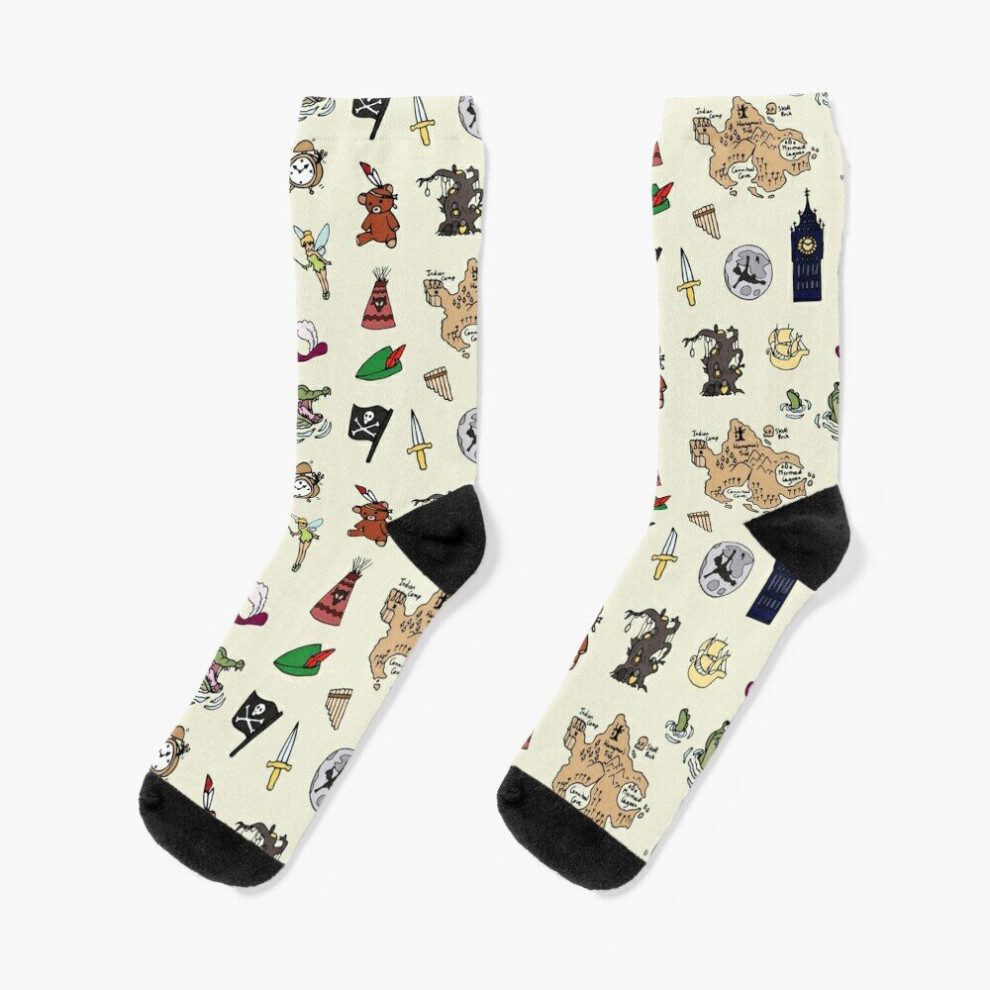 Dress Socks Peter Pan Novelty Fancy Crazy Pattern Crew Casual for Men Women
