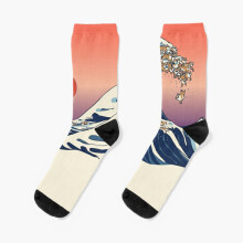 Dress Socks The Great Wave of Shiba Inu Novelty Fancy Crazy Pattern Crew Casual for Men Women