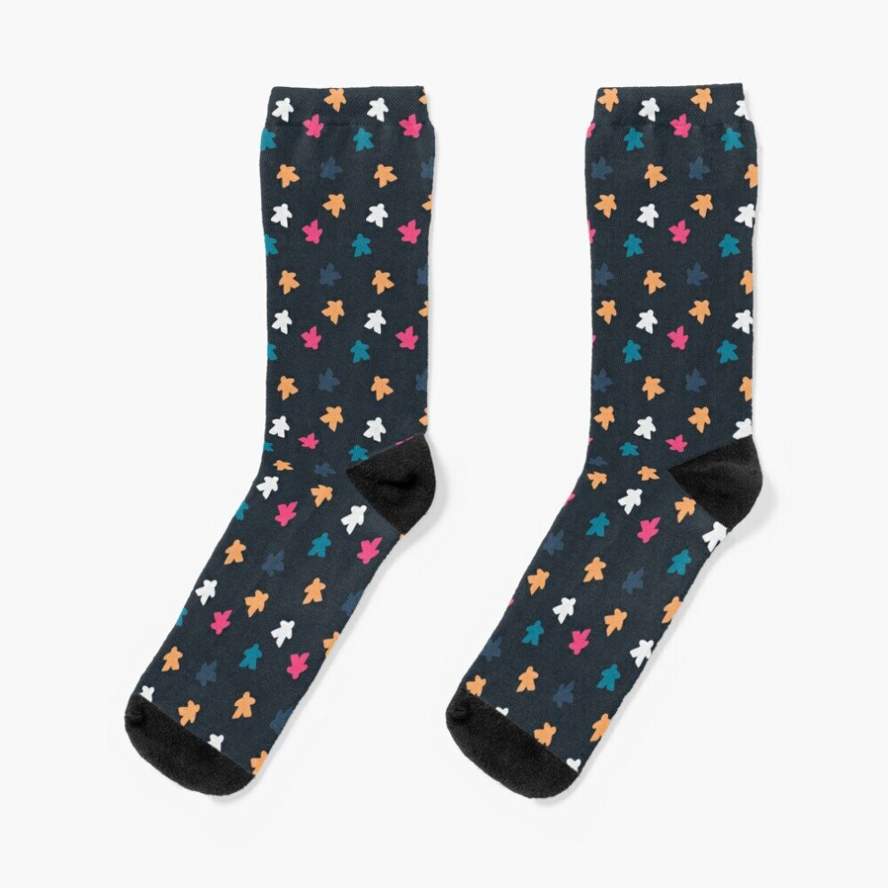 Dress Socks Dark Meeple Pattern Novelty Fancy Crazy Pattern Crew Casual for Men Women