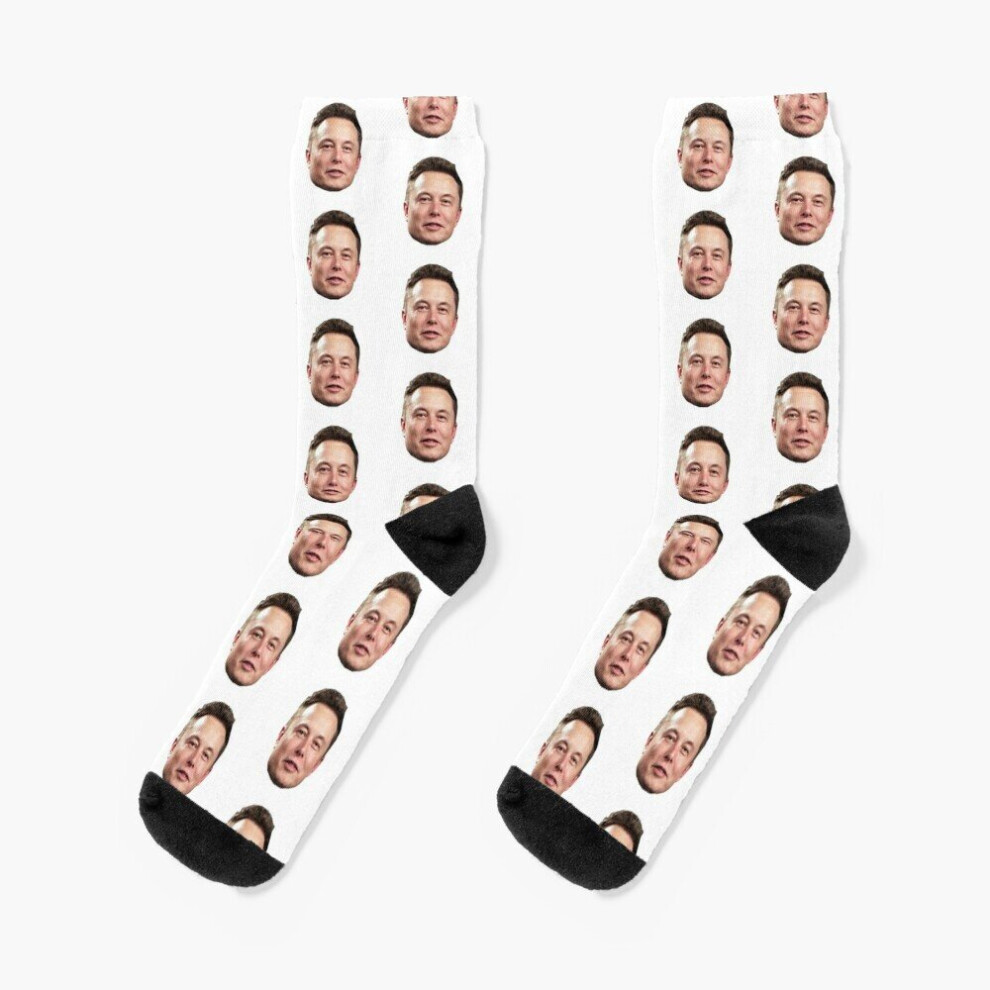 Dress Socks Elon Musk's Head Novelty Fancy Crazy Pattern Crew Casual for Men Women